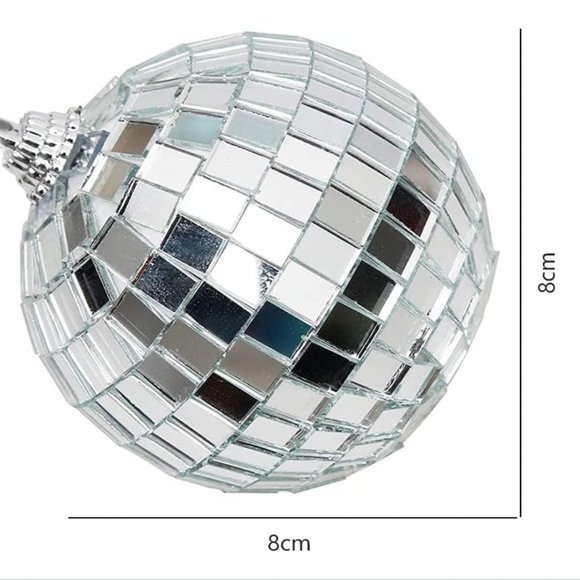 Mirrored Disco Ball Ornament, Retro Party & Dorm Decor 3 Piece Set NEW - Picture 3 of 5